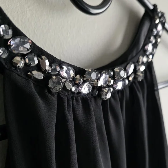 Express Black Embellished Halter Top, Size Small - Picture 3 of 4